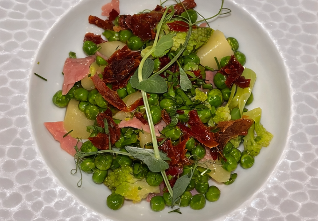 ENTREE 1 1080X750 | La primatiale La “Table Verte” : l’apogée des petit pois, fève et fleurs de courgettes à La Primatiale Villers-lès-Nancy